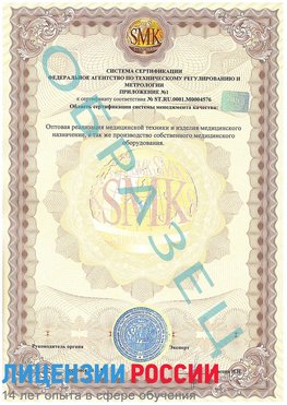 Образец сертификата соответствия (приложение) Мышкин Сертификат ISO 13485